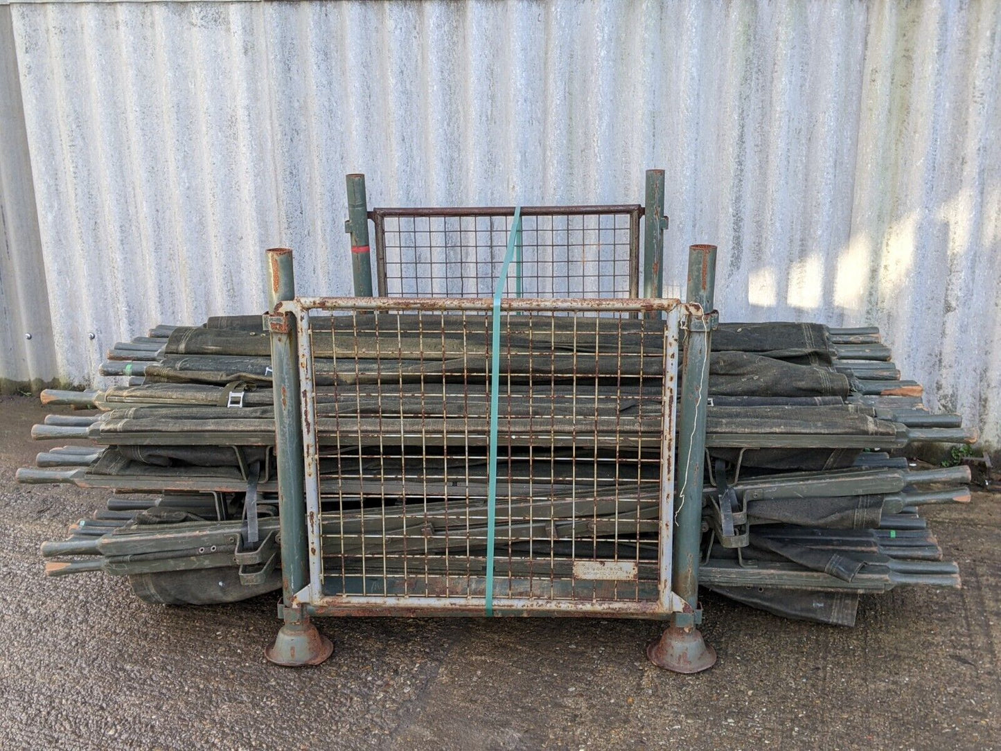 British Army Heavy Duty Folding Wooden Stretcher - Dated 1990s