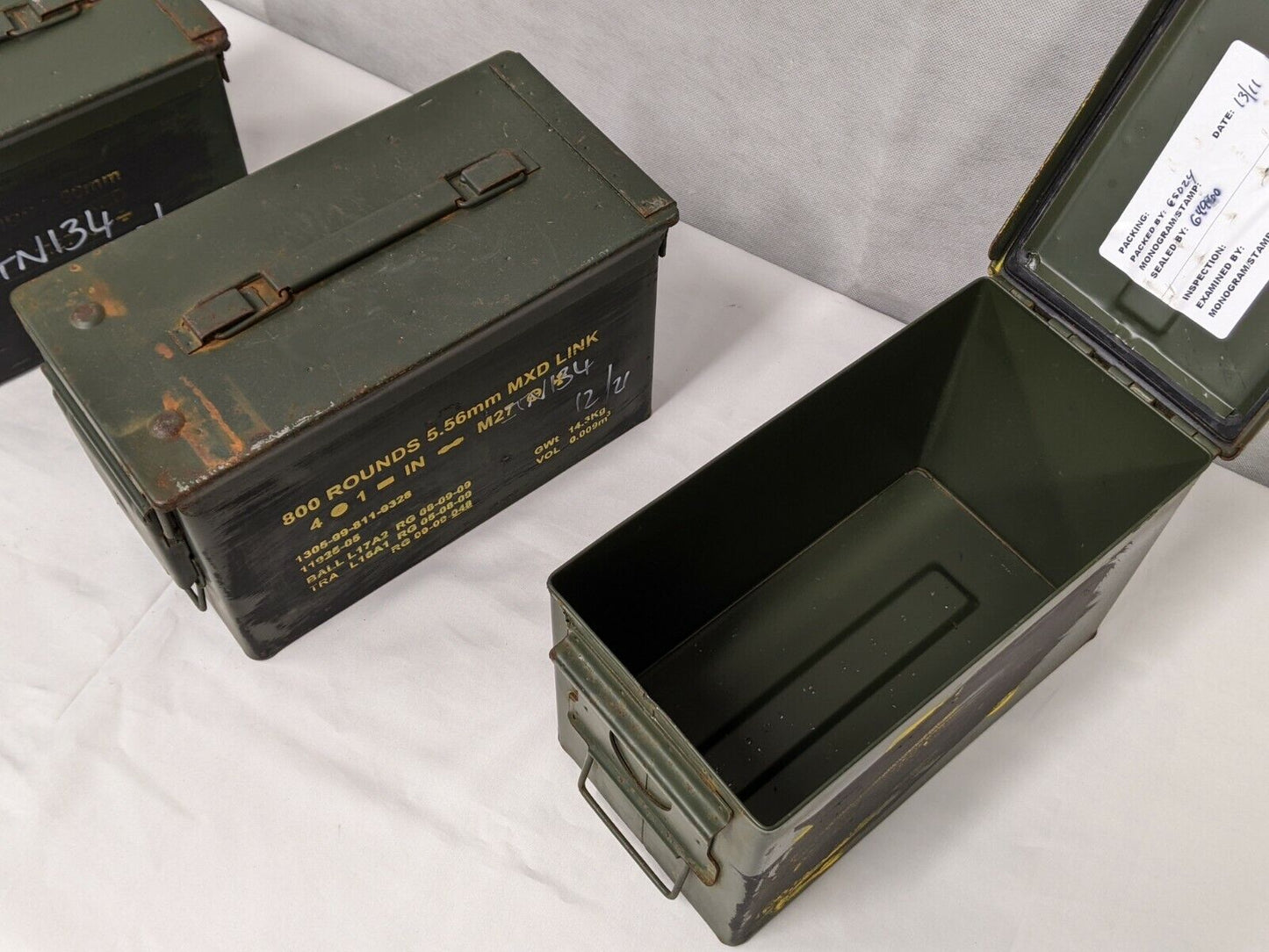 50 Cal Metal Ammo Tin Ammunition Box Can M2A1 Green