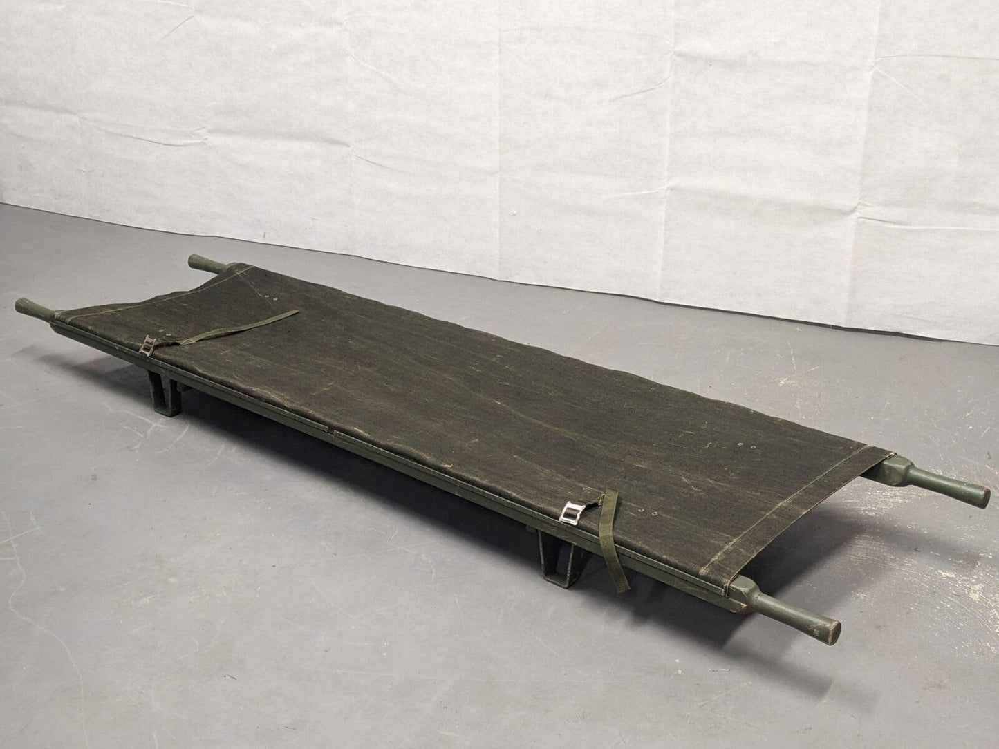 British Army Heavy Duty Folding Wooden Stretcher - Dated 1990s