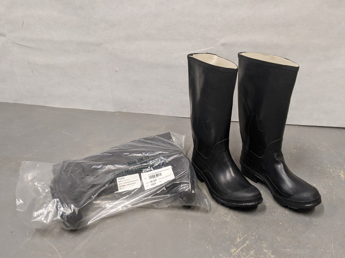 British Army Military Black Wellington Boots Size UK 11